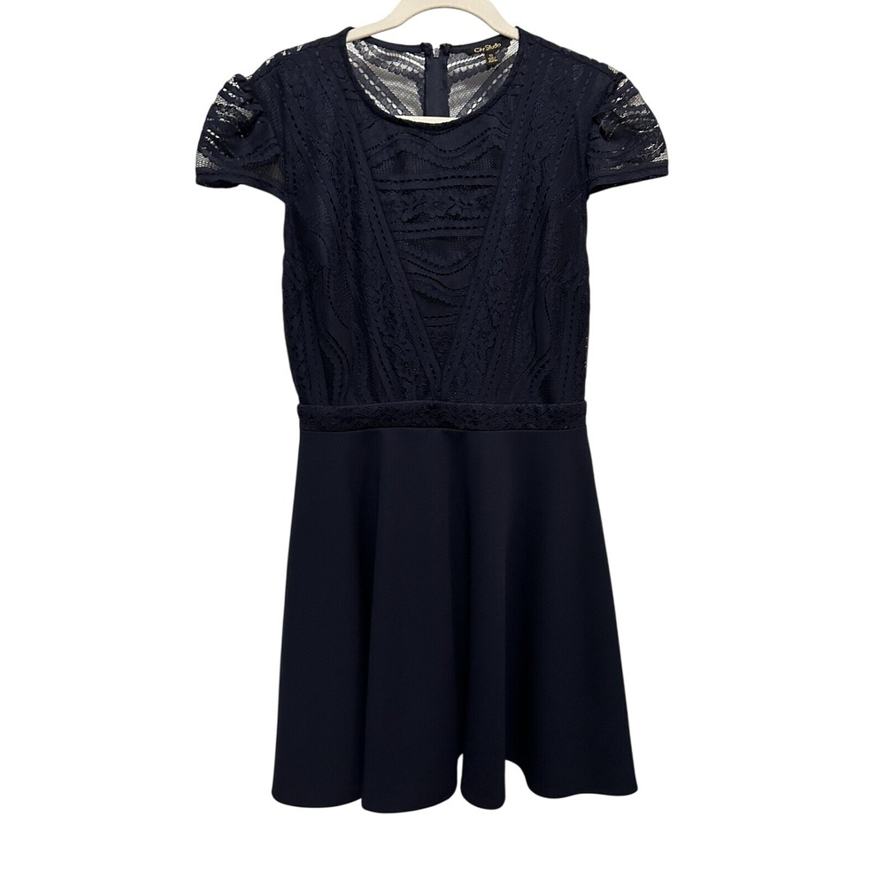 City Studio Lace Halter Dress 13 Navy Blue Juniors Fit &‎ Flare Party Modest NWT